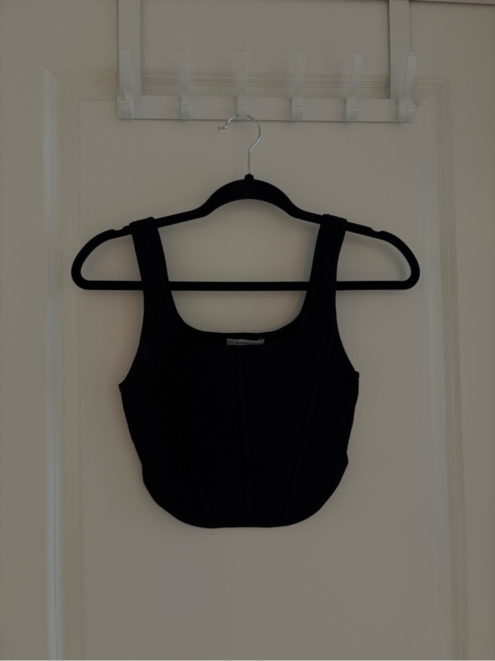 Babaton Black Women’s Square Neck Crop Tank Top